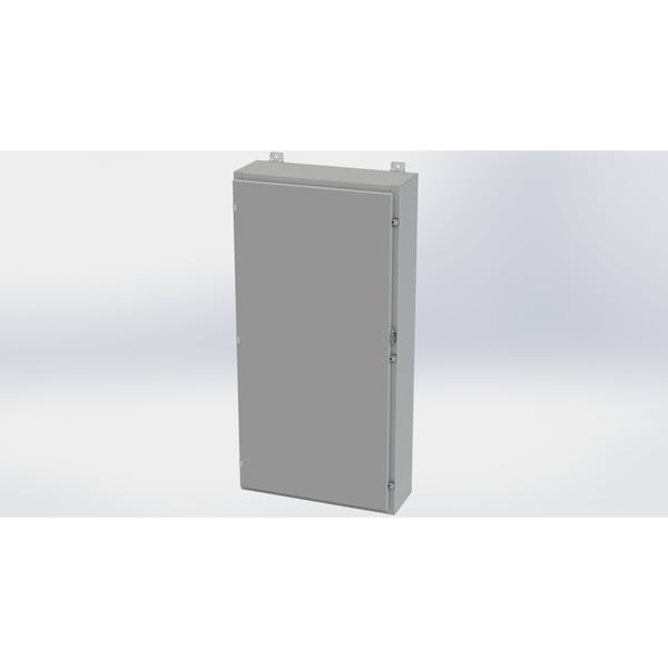 Clamps with Padlock Hasp Electrical Enclosures, 48 in H, 8 in D, 24 in W, NEMA 4, Carbon Steel